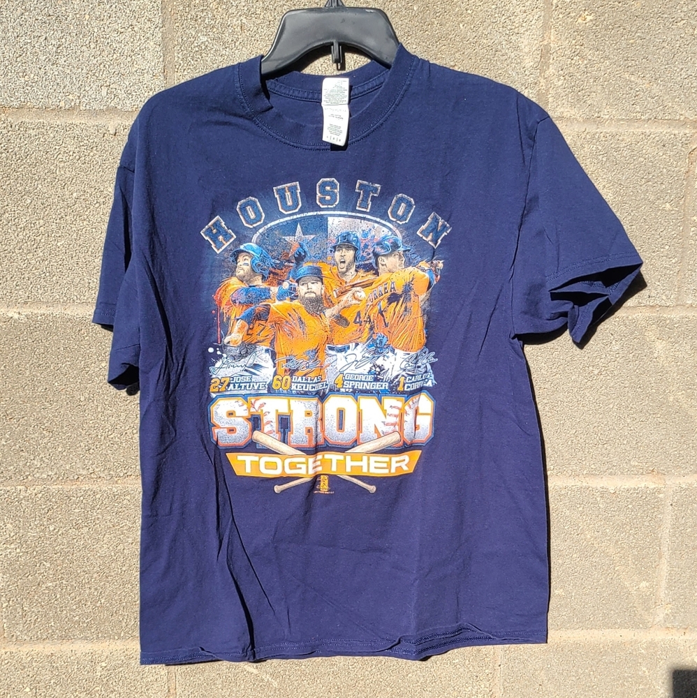 Gildan Astros 'Houston Strong Together' Navy Graphic Unisex T-Shirt Size L